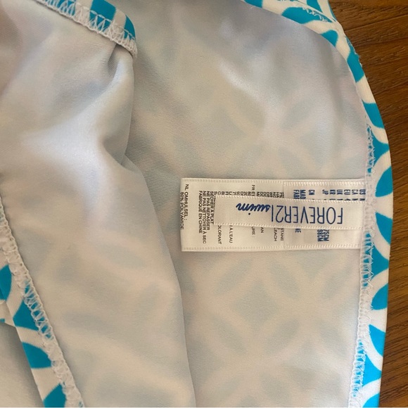 Forever 21 Blue and White pattern bikini bottoms - Picture 3 of 4